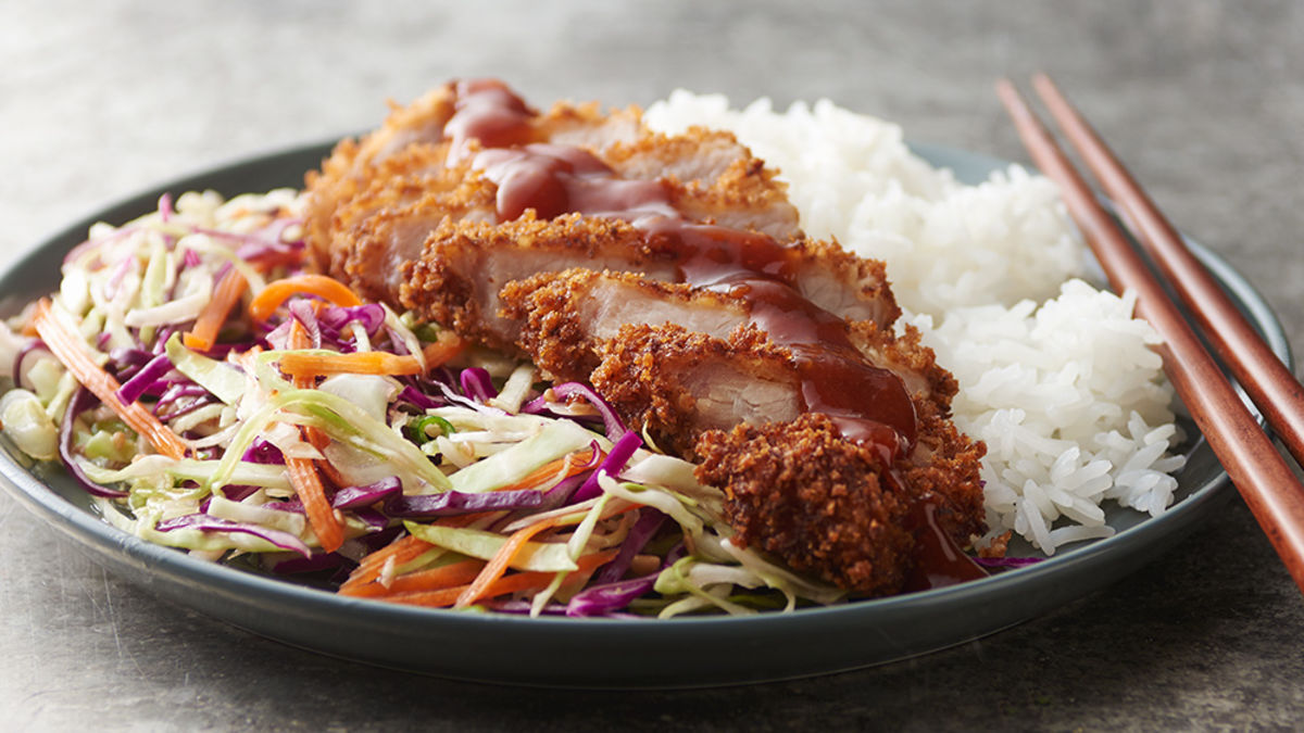 Tonkatsu Pork with Asian Slaw