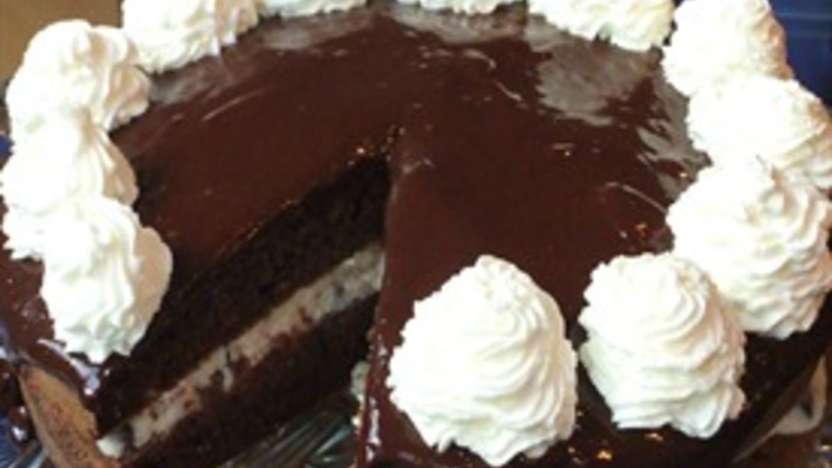 Dark Chocolate Orange Cake with Cannoli Filling