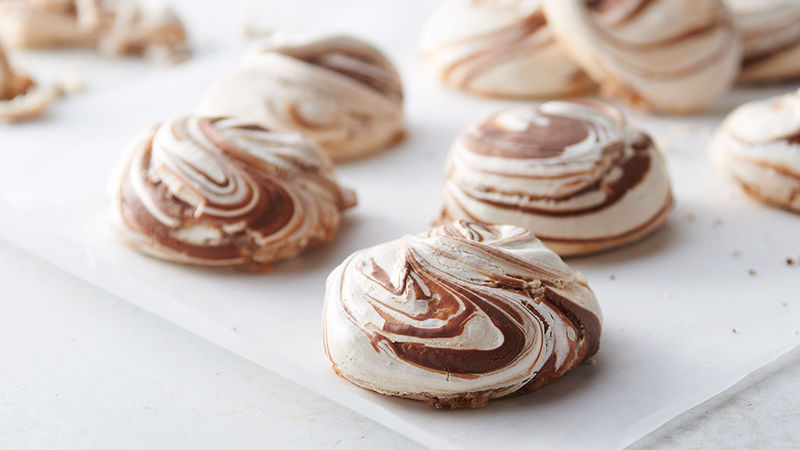 Nutella™ Swirled Meringue Cookies