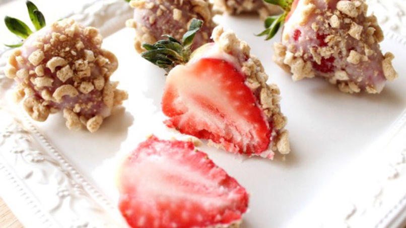 Strawberries Covered in Yoplait® and Cheerios™