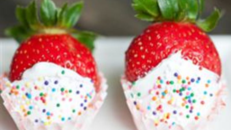Champagne Soaked, Frosting Covered Strawberries Recipe - Tablespoon.com