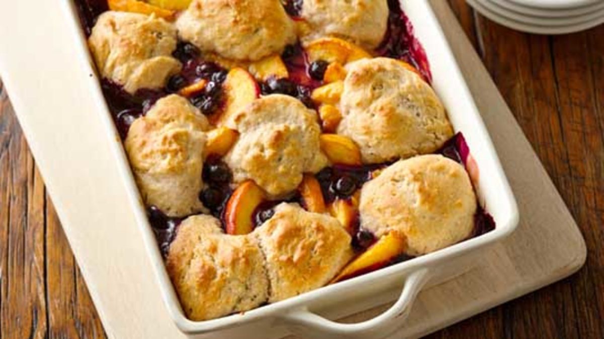 Homemade Blueberry-Peach Cobbler