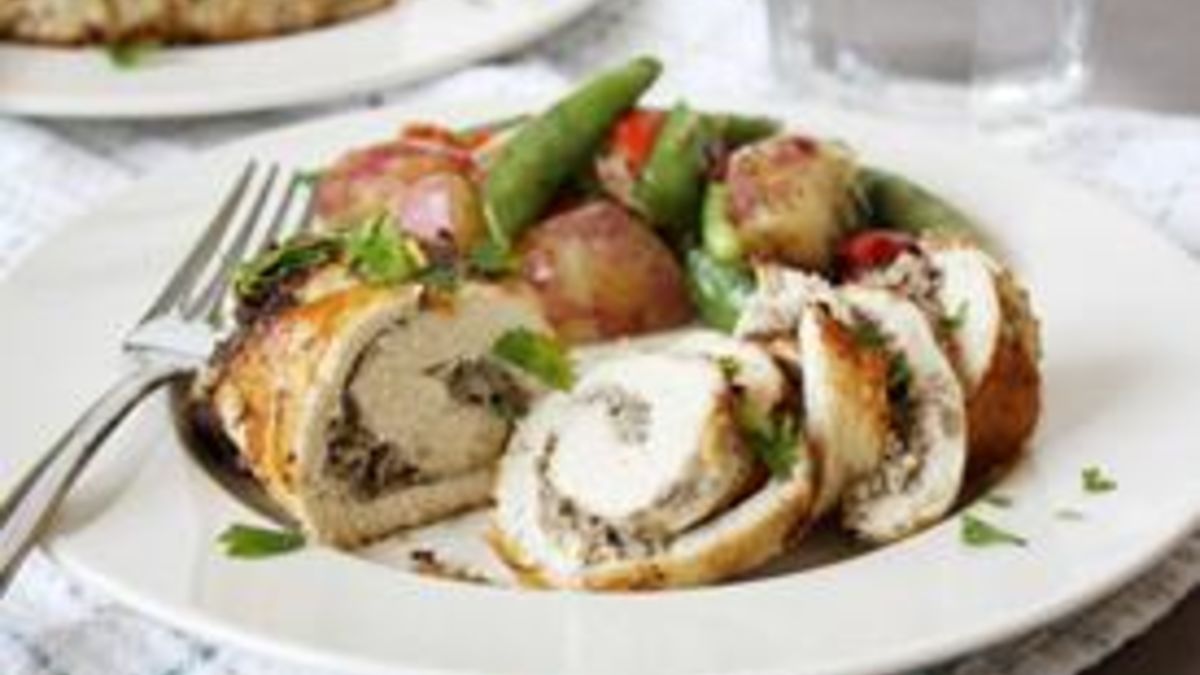 Chevre and Mushroom Stuffed Chicken
