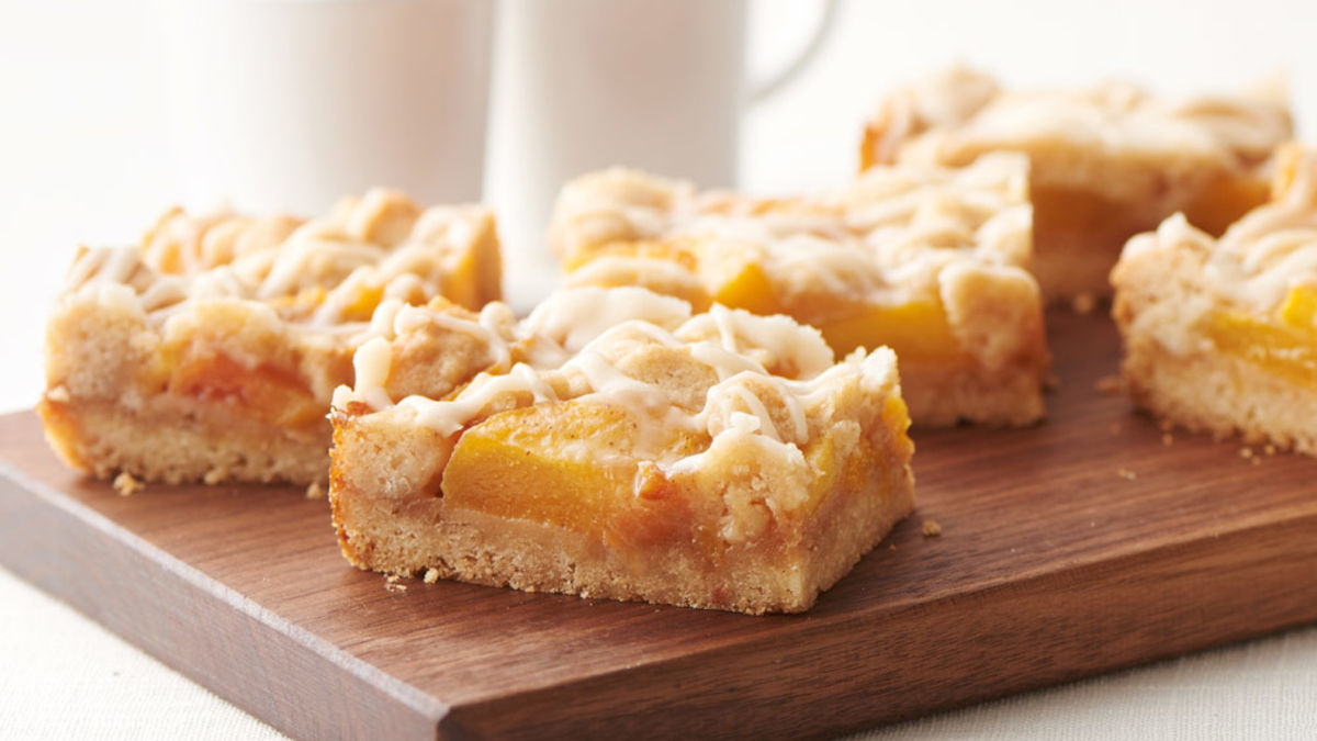 Brown Butter Peach Crumble Bars