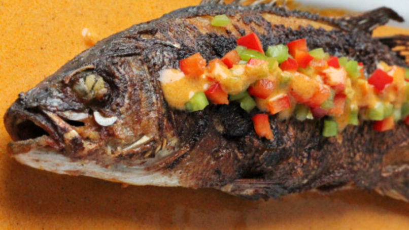 Fried Fish with Coconut Sauce
