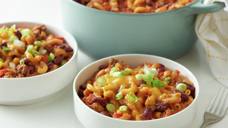 One Pot Cheesy Chili Mac