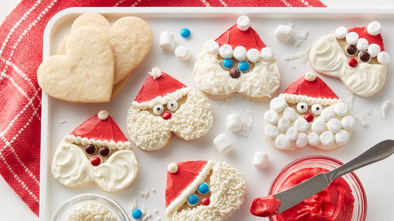 Santa Heart Shaped Cookies