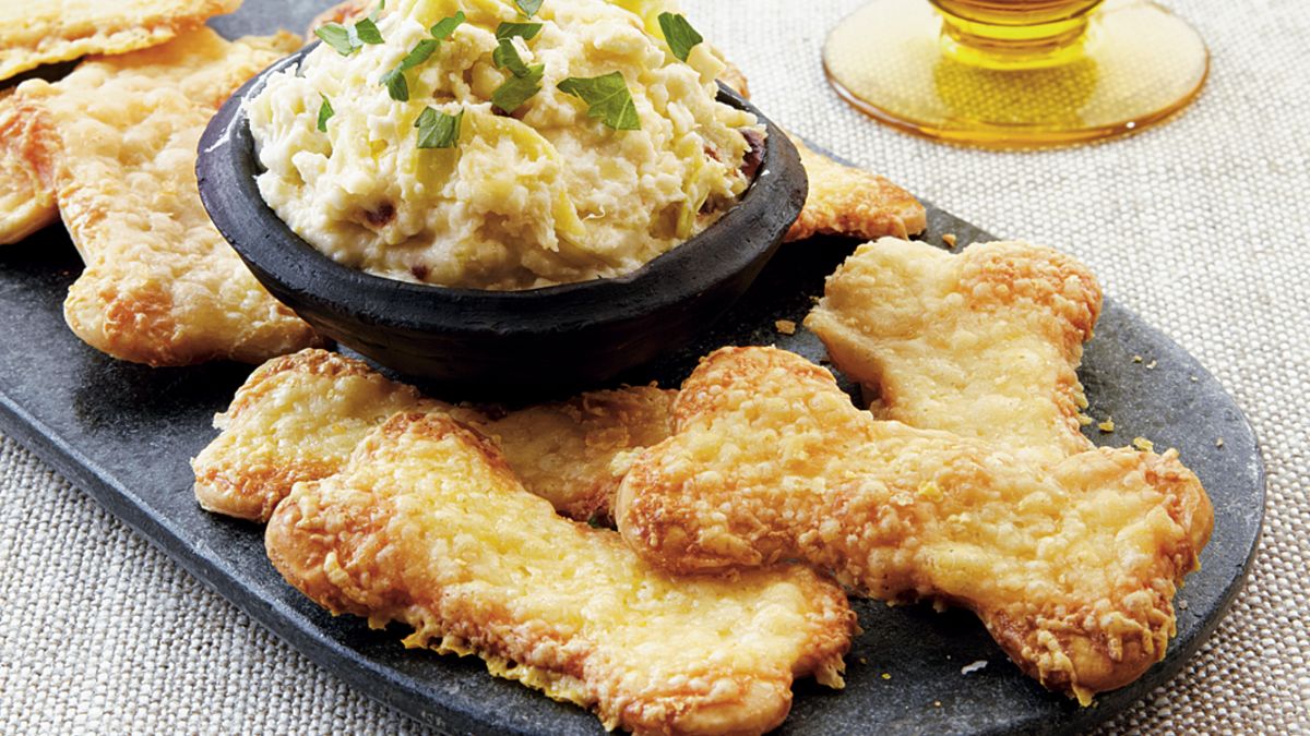 Bone Crisps With Artichoke Spread
