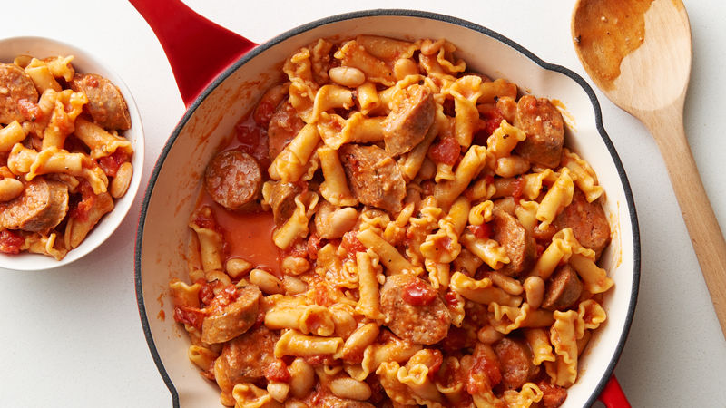 one pot italian bean and sausage pasta