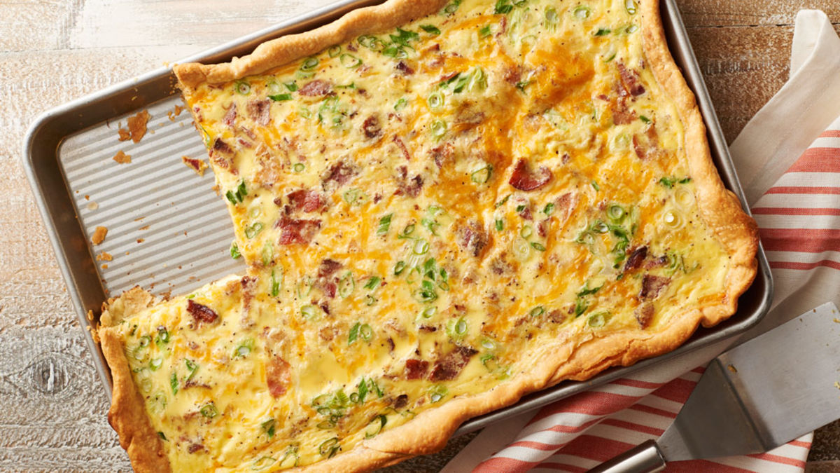 Bacon-Cheddar Slab Quiche