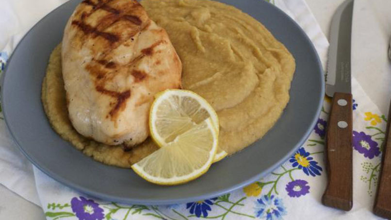 Pollo con Puré de Garbanzos