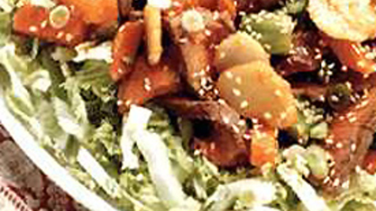 Warm Beef and Veggie Salad with Sesame Dressing