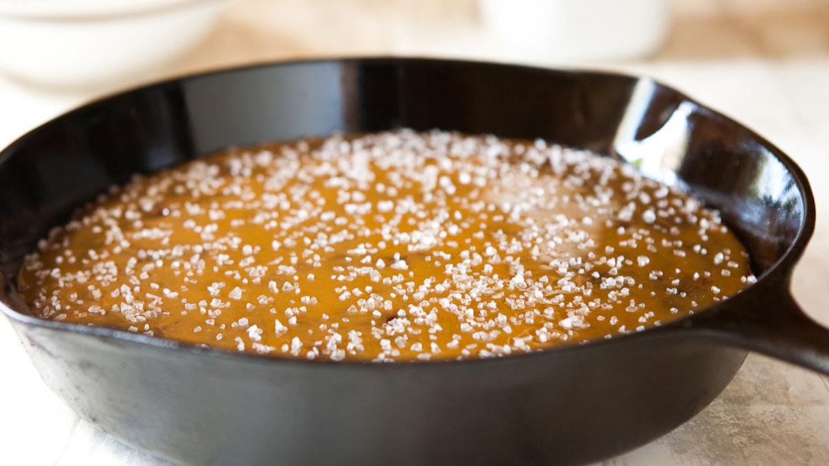 Salted Caramel Skillet Brownie