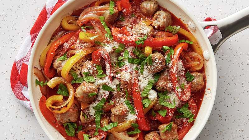 Turkey Sausage Pepper and Onion Skillet