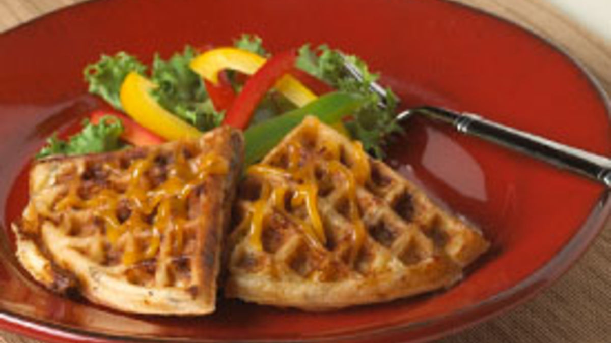 Cheddar and Sausage Waffles
