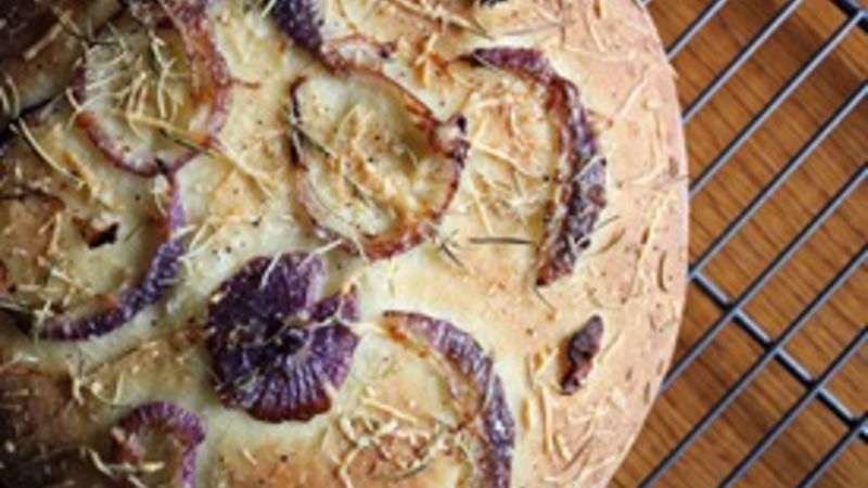 Rosemary, Onion and Parmesan Focaccia Bread Recipe - Tablespoon.com