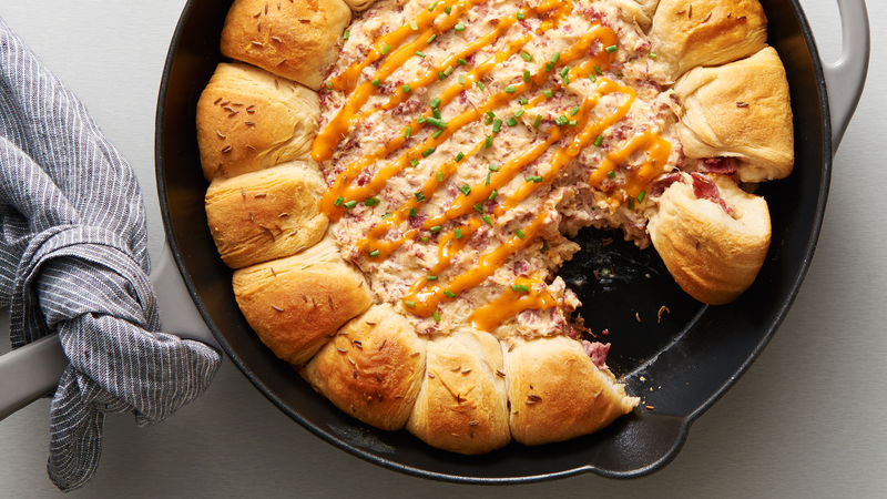 Reuben Skillet Dip and Biscuit Sliders