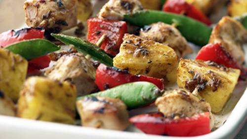 Skinny Apricot Chicken Kabobs