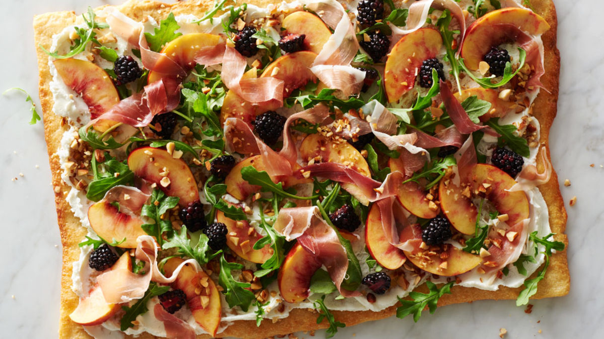 Blackberry, Nectarine and Prosciutto Pizza