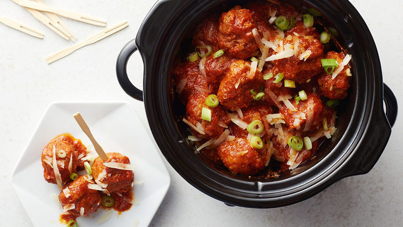 Slow Cooker Spanish Manchego Pork Meatballs