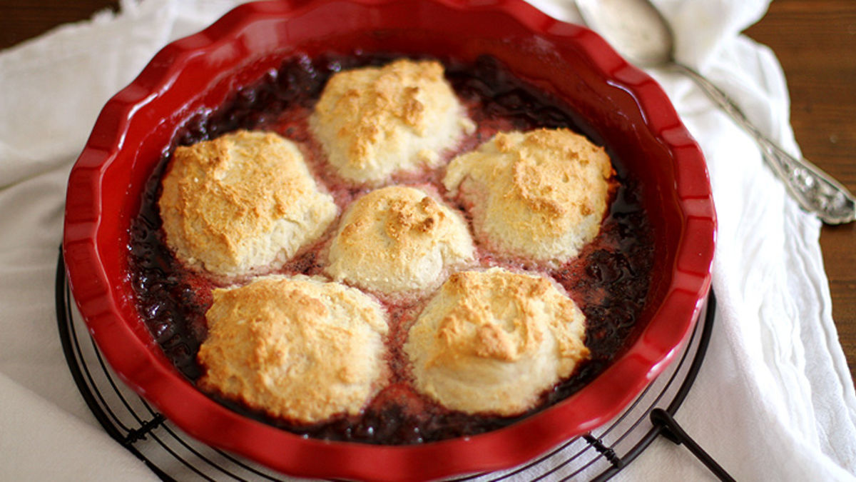 Biscuit and Strawberry Jam Cobbler