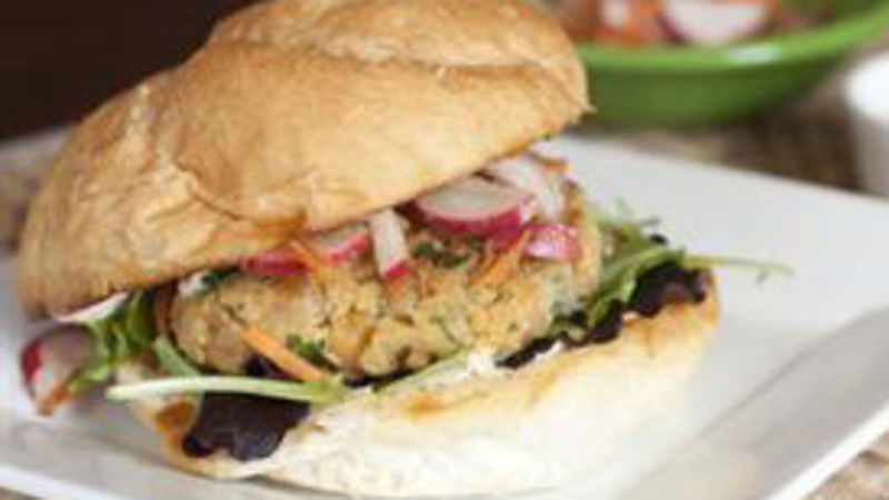 Spicy Chickpea Veggie Burgers Recipe - Tablespoon.com