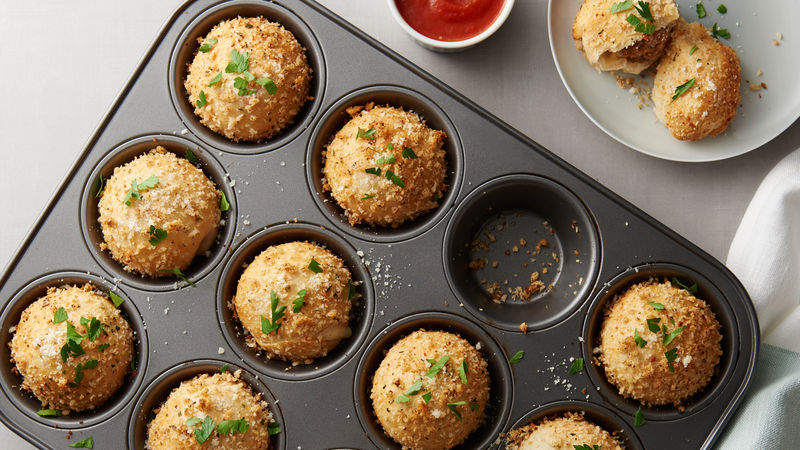 Muffin Tin Cheesy Meatball Biscuit Bombs