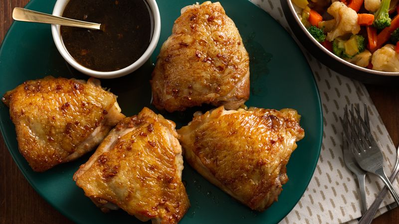 Soy Brown Sugar Glazed Chicken Thighs