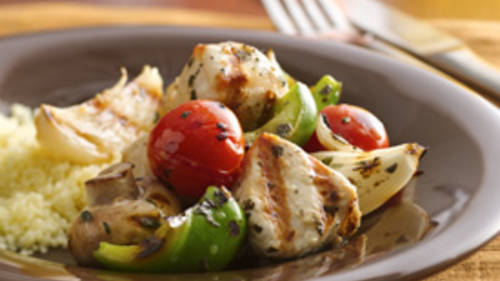 Greek-Style Turkey Kabobs with Couscous
