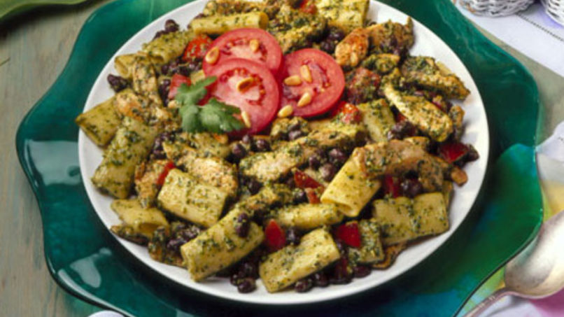 Black Bean-Chicken Salad with Creamy Cilantro Pesto Dressing