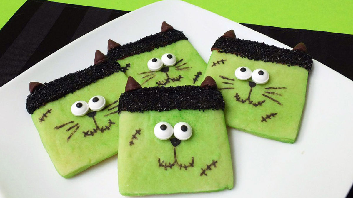 Halloween Frankencat Cookies
