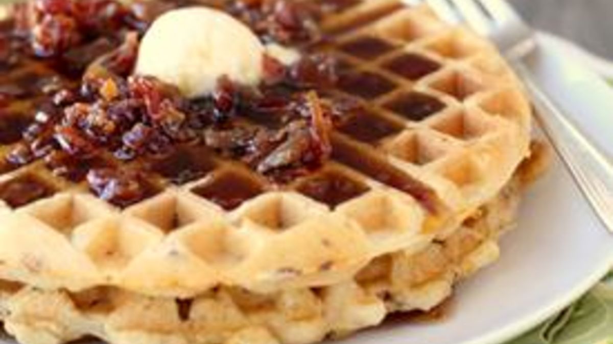 All-In-One Bacon and Cheddar Waffles