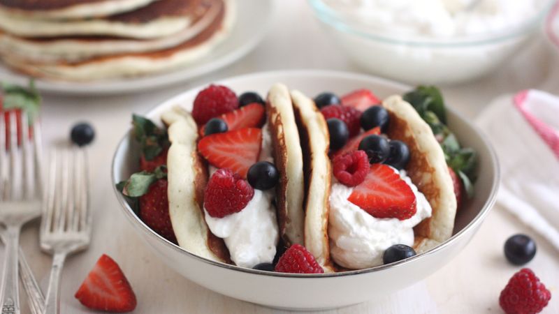 fruity pancake tacos