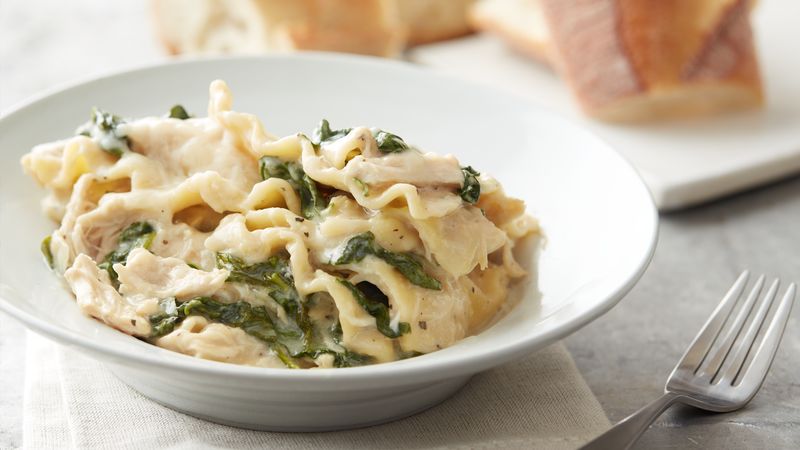 Slow-Cooker Cheesy White Chicken Lasagna