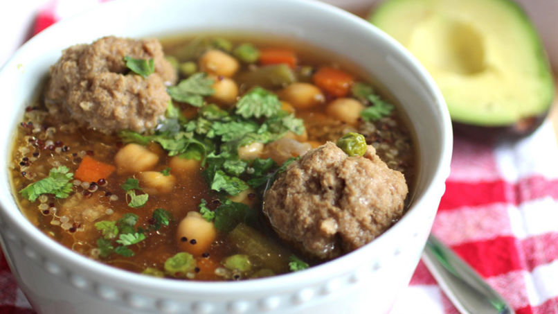 Quinoa Soup with Meatballs