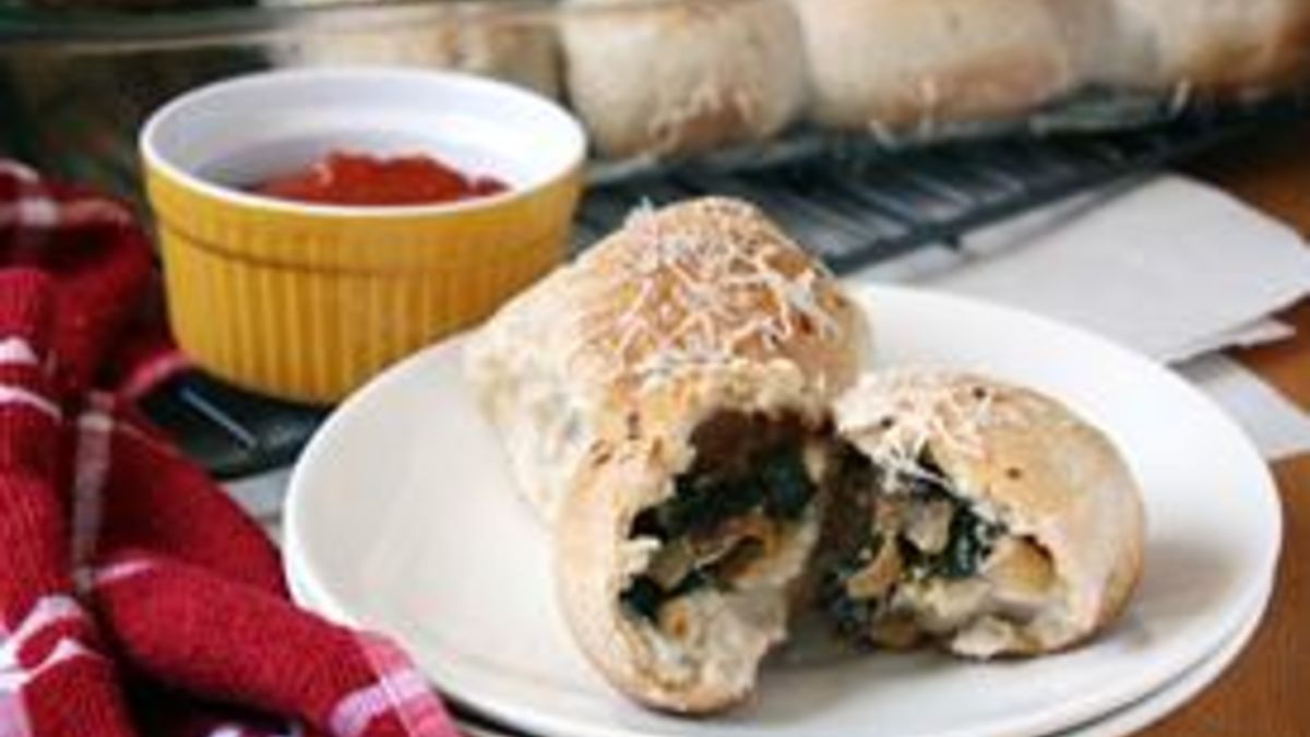 Chevre, Onion and Spinach Stuffed Rolls