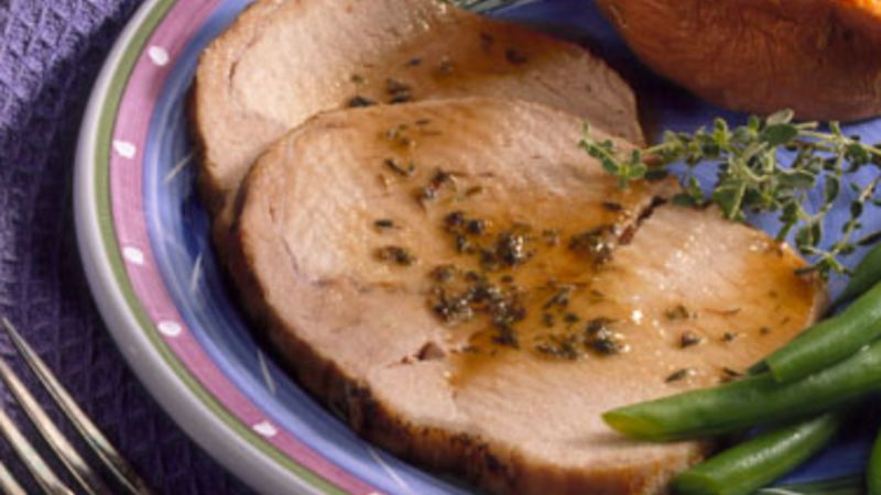Pork Roast with Sherry-Plum Sauce Recipe - BettyCrocker.com