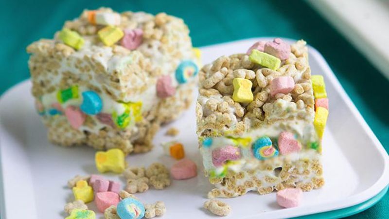 Lucky Charms™ Ice Cream Crispy Treats Recipe - Tablespoon.com