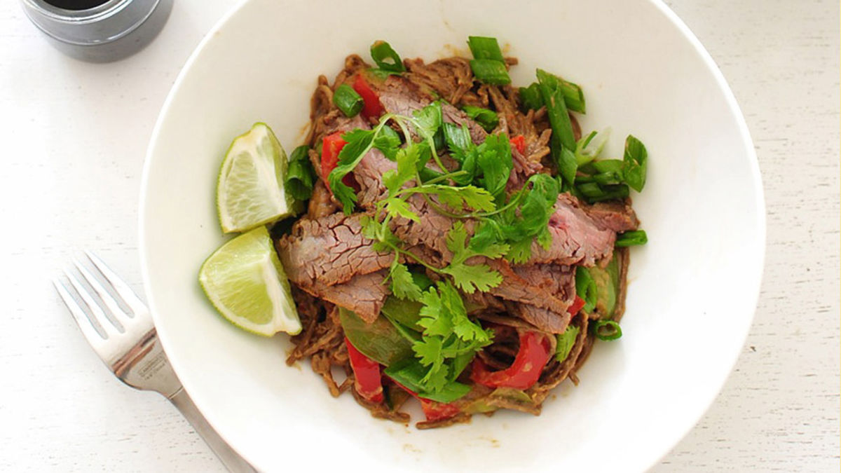 Peanut Soba Noodles with Steak