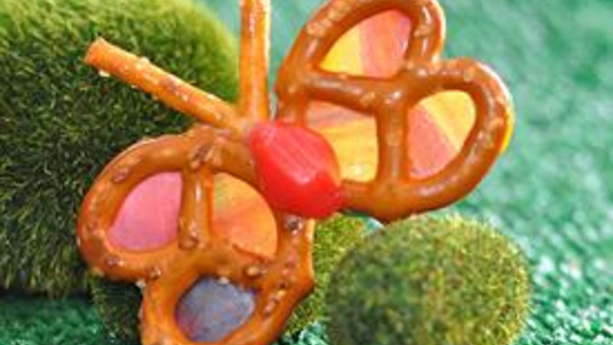 Rainbow Pretzel Butterflies
