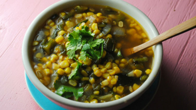 Roasted Poblano Corn Soup