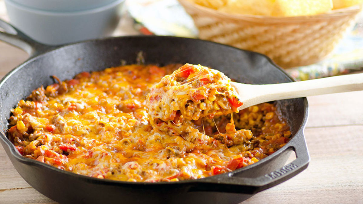 Cheesy Nacho Beef Skillet