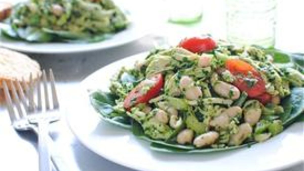 Poached Chicken Pesto Salad