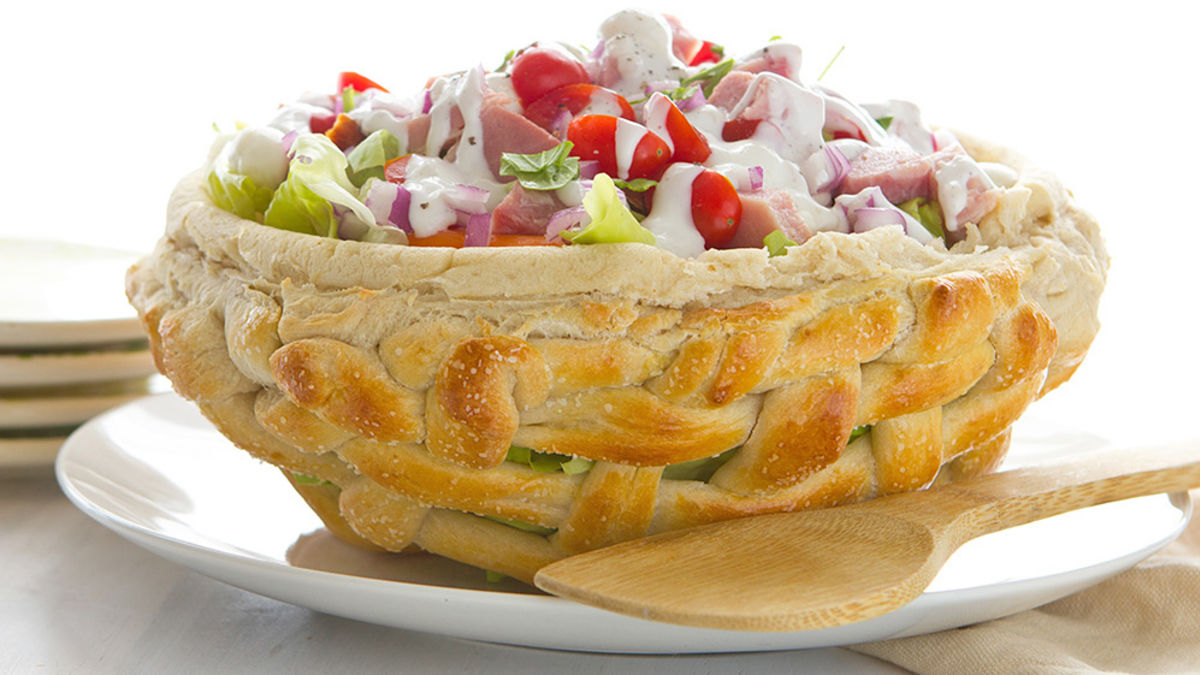 Pretzel Easter Basket with Butter Lettuce Salad