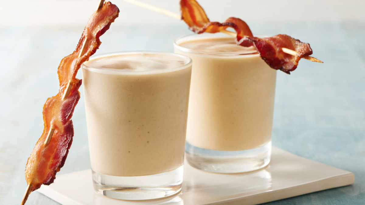 Banana-Peanut Butter-Bacon Smoothies