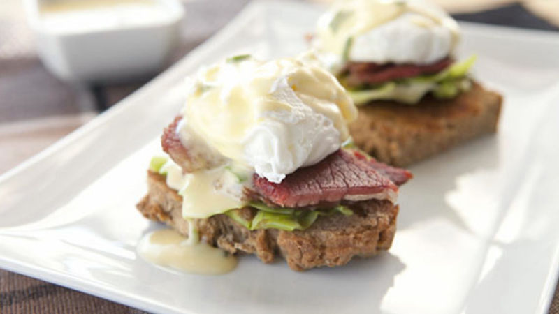 Corned Beef Hash Eggs Benedict Recipe - Tablespoon.com