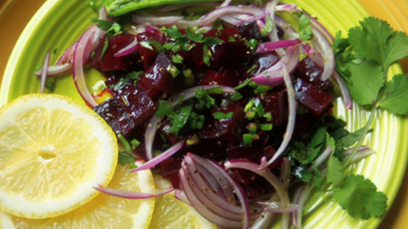 Roasted Beet Salad With Serrano, Chile and Lemon Vinaigrette