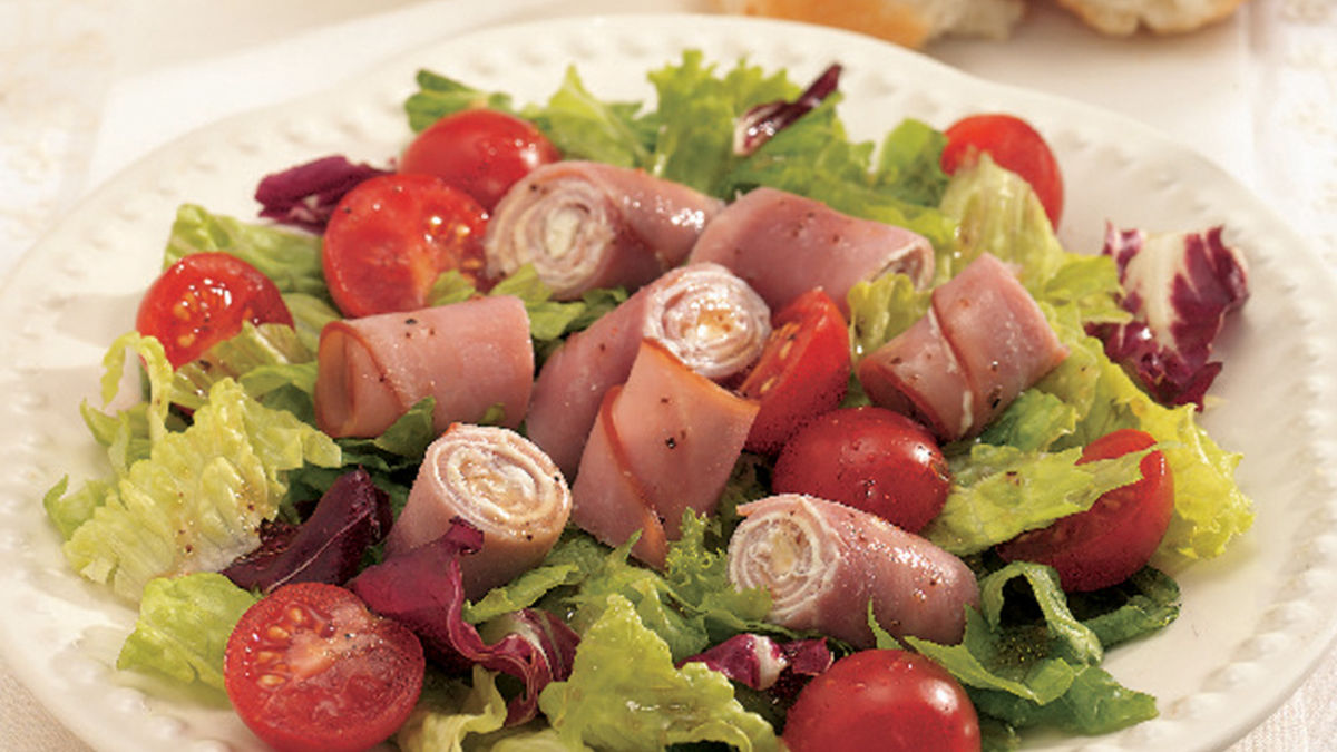Ham and Garlic Cheese Roll Salad