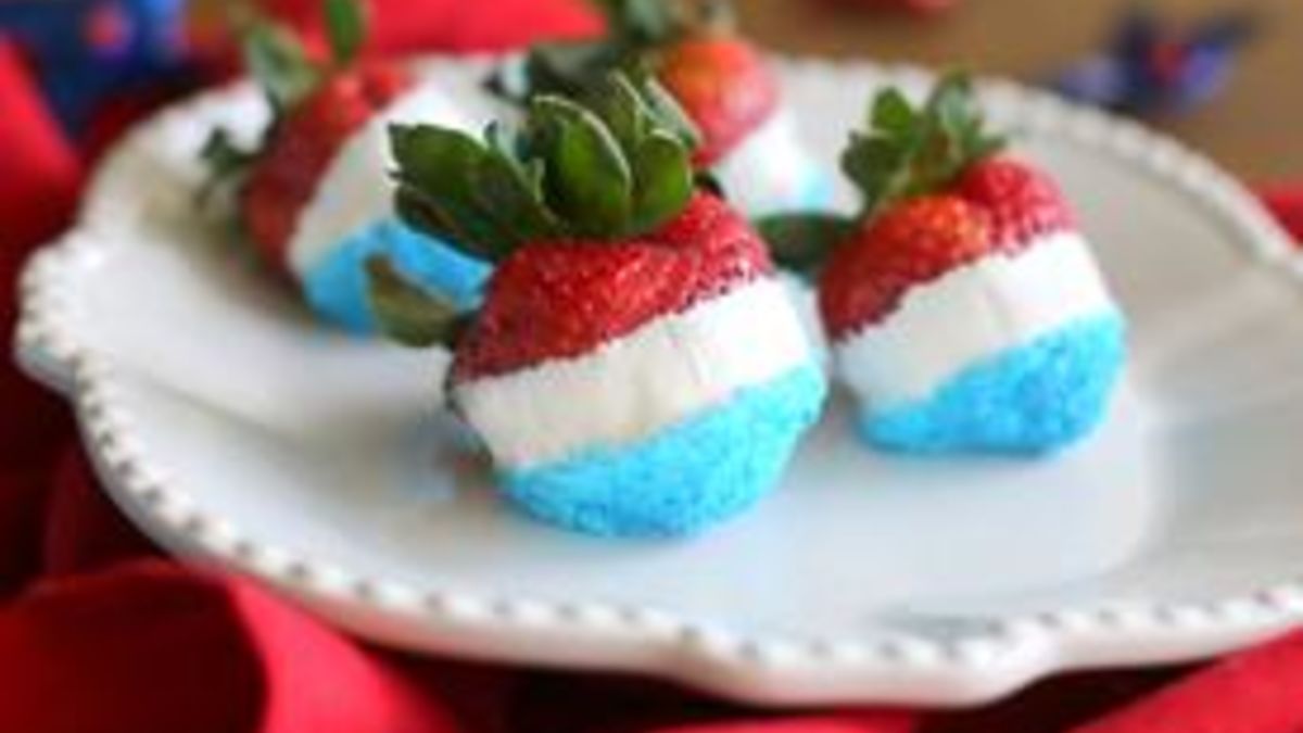 Red, White and Blue Strawberries