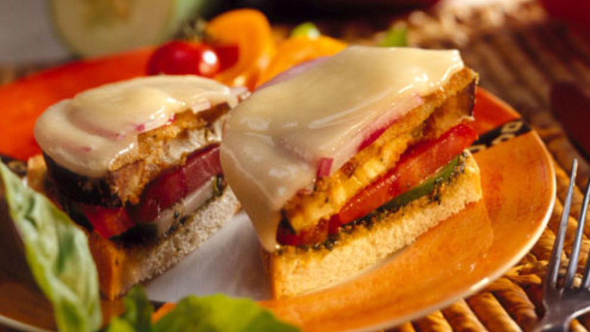 Pesto-Eggplant Sandwiches